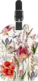 [WOSHJIUK] Luggage Tags,2 Pack Labels Suitcase Tags,Butterfly Plants,Luggage Tags Privacy Protection Travel Bag Tag