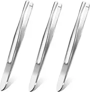 Stainless Steel Multi-Purpose Tweezers - Round & Blunt Tips, Eyebrow & Hair Removal, Cosmetic & Makeup Tool