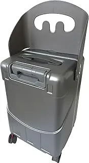[Dashengdianzi] Ride on Suitcase for Kids - Lightweight Rolling Luggage with Wheels, Durable Design for Children Ages 3-8, Perfect for Travel, Grey, Modern