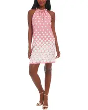 London Times A-Line Linen-Blend Dress