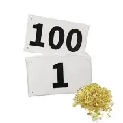 1-100 Running Race Bibs Large Numbers with Safety Pins for 1-100 Number