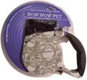 Bow-Wow Pet retractable Dog Leash Skull Crossbones Pattern Green & White 16 ft
