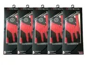 Zero Friction Compression Fit Golf Glove Red Left Hand 5 Pack Brand New