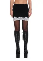 [Sugar Thrillz] Night Majestic Takeover Velvet Mini Skirt