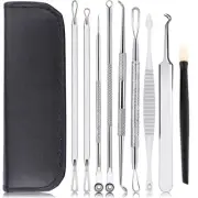 9 PCS Stainless Steel Extraction tools Blackhead Remove Pimple Popper Tool Kit