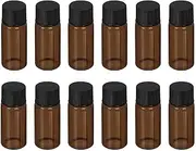 20ml Glass Vials 12 Pack, Fitted with a One-piece Stopper for Essential Oils & Perfume, Refillable Sample Containers（Teal Brown）