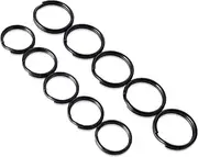 Bremorou 50Pcs Black Key Rings 2 Sizes Stainless Steel Split Rings Small Key Chain Rings For Dog Tag Diy Crafts Office Lanyards Accessories