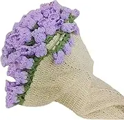 Crochet Flowers Bouquet Throw Blanket, Handmade Flower Bouquet Blanket, Crochet Flowers Handmade Knitted Bouquet Rose Blanket, Flower Bouquet for Home, Wedding Gifts & Sofa/Bed Use (Purple)