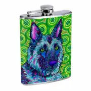 Dog Art Em2 Flask 8oz Stainless Steel Hip Drinking Whiskey