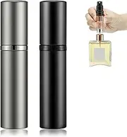 5ML Perfume Atomizer Refillable, Perfume Atomizer Empty, Empty Travel Perfume Atomizer Mini Portable Spray Bottle, Perfume Container, Pocket Atomizer Perfume Bottles (Black+Gray)