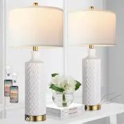 Touch Control Table Lamp Set of 2, Modern Contemporary Large-touch, White