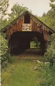 Blacksmith Shop Mill Brook Cornish NH Vintage Covered Bridge Postcard UNPOSTED