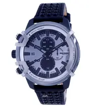 Diesel Griffed Chronograph Silver Dial Leather Strap Quartz DZ4571 Mens Watch
