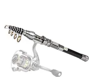 Backpacking Fishing Pole | Retractable Fishing Pole - Lightweight Carbon Stream Creatures Catching Wand for Beginners