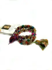 World Finds Wrap Bracelet HAND MADE Boho Colorful Spiral Tassel GORGEOUS