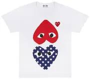 [COMME des GARCONS PLAY] 女式波爾卡大心形紅色徽章 T 卹