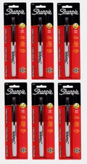 6~Sharpie RETRACTABLE Black Fine Tip PERMANENT MARKER No Cap 1pk Non-Toxic 32721