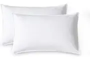 Vintage Washed Microfibre Standard Pillowcases - Set of 2 Luxurious Standard Pillow Covers - White