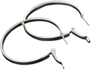 [Nvzi] c Men's and Women's Suitable Earrings, Smooth Plain Ring Earrings, Large Ring Earrings (Silver, 6cm), 6cm/2.4in, 01, No Gemstone
