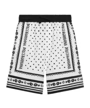 bandana-print shorts 14Y white
