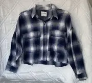 Abercrombie And Fitch Soft Flannel Plaid Button Up Long Sleeve Crop Top Small