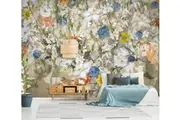 3D White Flowers 5254 Beth Sheridan Wall Murals Wallpaper Mural Wall Murals Removable Wallpaper, Self-adhesive Vinyl