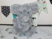 NWT Cloud Island Plush Toy & Rattle Set Elephant Fluffy Target Baby Toy 14" & 8"