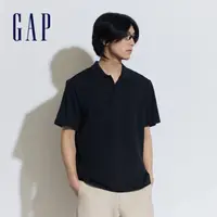 在飛比找momo購物網優惠-【GAP】男裝 Logo短袖POLO衫-炭黑色(460848