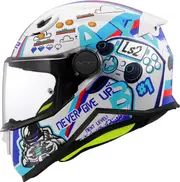LS2 FF812 Next Level, full face helmet kids , color: White/Blue , size: S