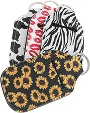 SAFIGLE 4Pcs Portable Keychain Holder with Refillable Bottles Durable Neoprene Travel Accessories for Cosmetics Perfume Hand Wash for Outdoor Activities