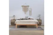 DREAMO Natural Wooden Bed Base Double Size