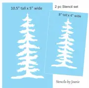 2 pc STENCIL 8", 10.5" Pine Trees Rustic Mountain Lodge Cabin Outdoor DIY Sign