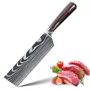 Pro Kitchen Cleaver Knife Stainless Steel Japanese Damascus Style Chef's Knife