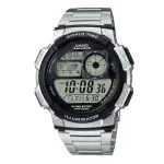 【CASIO 卡西歐】世界地圖不鏽鋼電子錶(AE-1000WD-1A)