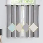 Grey Semi Sheer Curtains 54 inch Length Faux Linen Textured Window Drapes Pri...