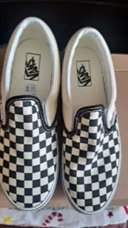 Size 4.5 - VANS Classic Slip-On Checkerboard White - VN0A33TB45R