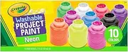 10pc Crayola Washable Neon Paint Set Non-Toxic Water Based Arts Craft Kids 3y+