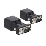 2PCS VGA to RJ45 VGA Male to RJ45 Ethernet Port Converter D9G8