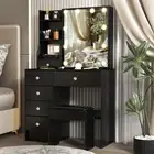 Dressing Table with Lighting 3 Colours Mirror Dressing Table Stool Vanity Table