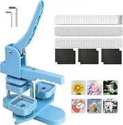 50mm Square Fridge Magnet Maker Button Maker Machine, DIY Fridge Photo Magnet Machine with 100 Sets of Consumables, Pin Maker Machine Badge Maker Machine for Kids Gift Team Picture Blue