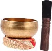 Kisangel 1 Set Buddha Sound Bowl Meditation Bowl with Mallet Cushion Portable Meditation Accessory for Home Relaxation Spaces