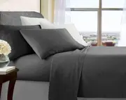 Belisma Opulence Ultra Soft Microfibre Sheet Sets Wrinkle Free Single Charcoal