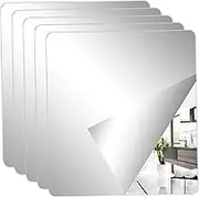 Yardenfun Mirror Tiles Self Adhesive Round Cm Square Mirrors for Wall Stick Portable Small Fitness Easy Peel Stick