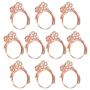 10Pcs Round Rotation Alloy Open Back Bezel Pendants Resin Frame, Rose Gold