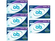 o.b. Tampons Ultra No Applicator, Unscented - 40ct Pack of 5