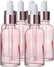 Ipetboom 6Pcs Delicate Dropper Bottles Travel Essential Oil Containers Glass Perfume Vials Multi Use for Liquids Portable Refillable Storage for Daily Needs