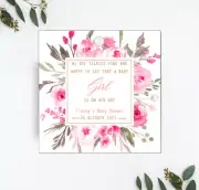 10 White Gift Tags Baby Shower Personalised Favour Bomboniere Baby Girl Pink