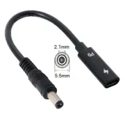 USB-C Type C Female Input to DC 5.5mm x 2.1mm Power PD Charge Cable for Laptop