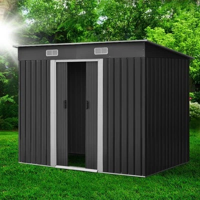 Giantz Garden Shed 2.38x1.31M Sheds Outdoor Storage Tool Metal Workshop Shelter