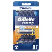 8 Pack Gillette Sensor 3 Comfort Disposable Razors